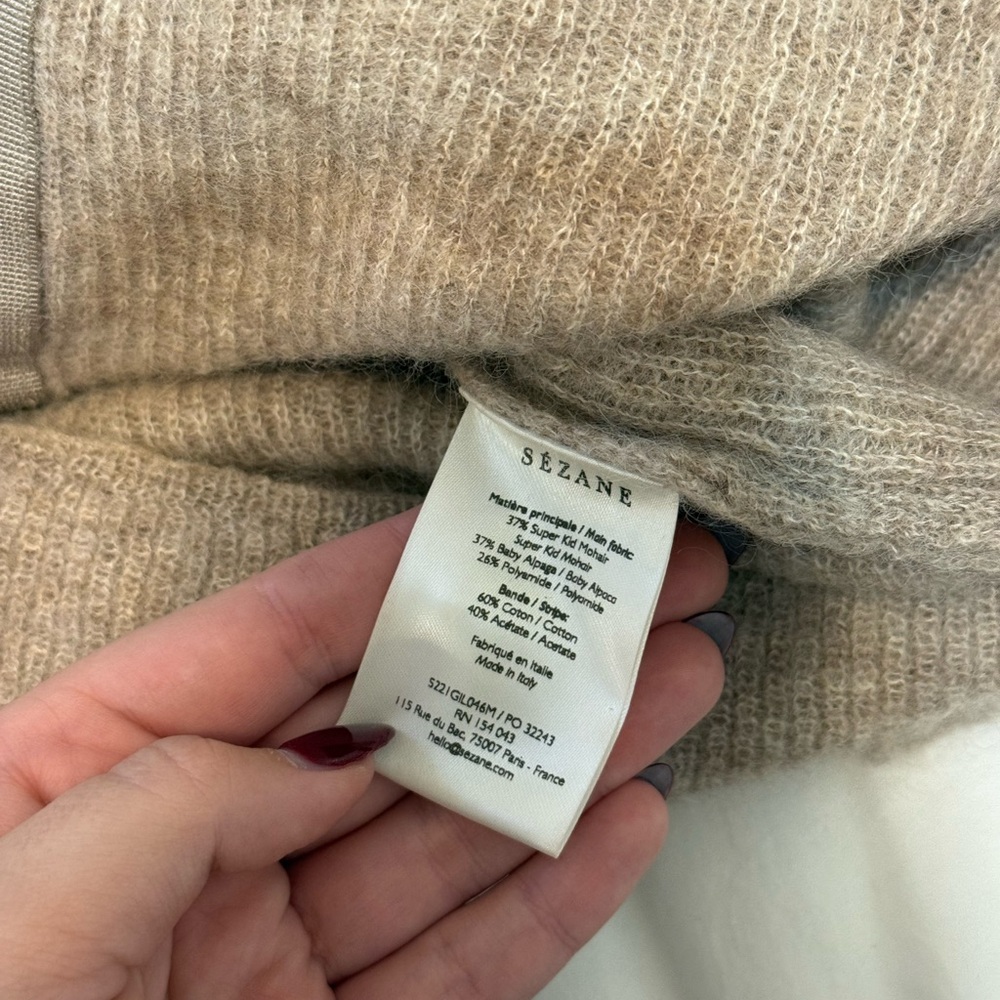 Sézane Gaspard Cardigan - Light Beige - Picture 6 of 7